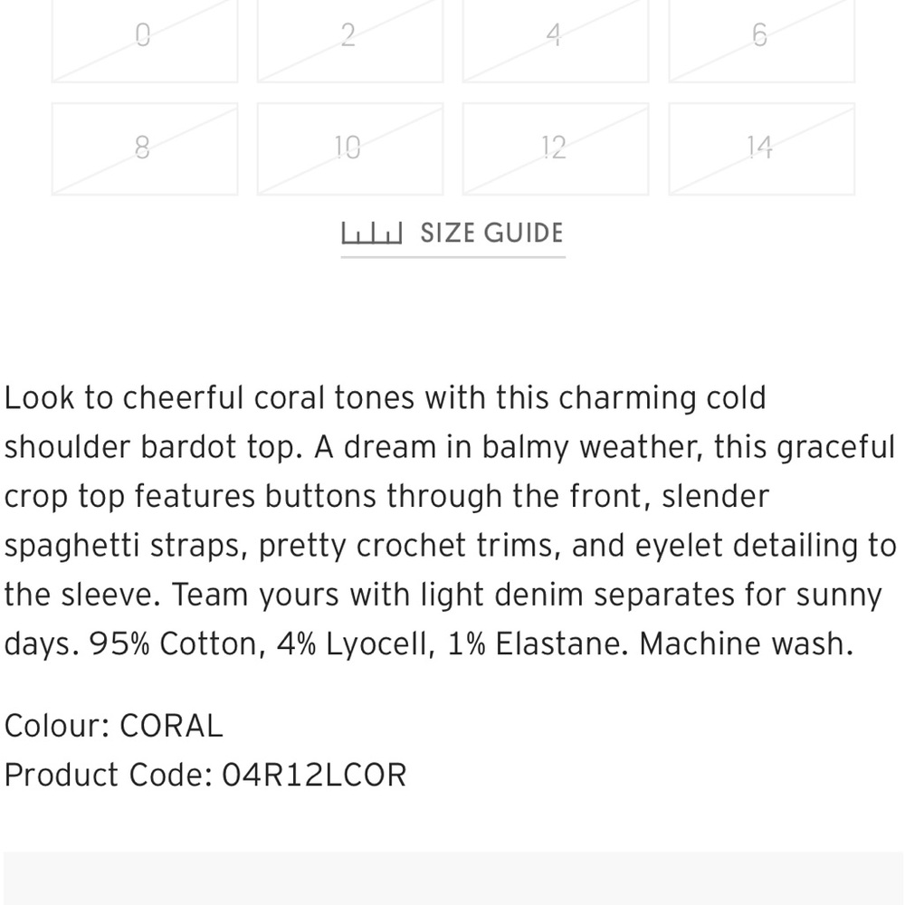 NWT Topshop Coral Crochet Top - Picture 4 of 4